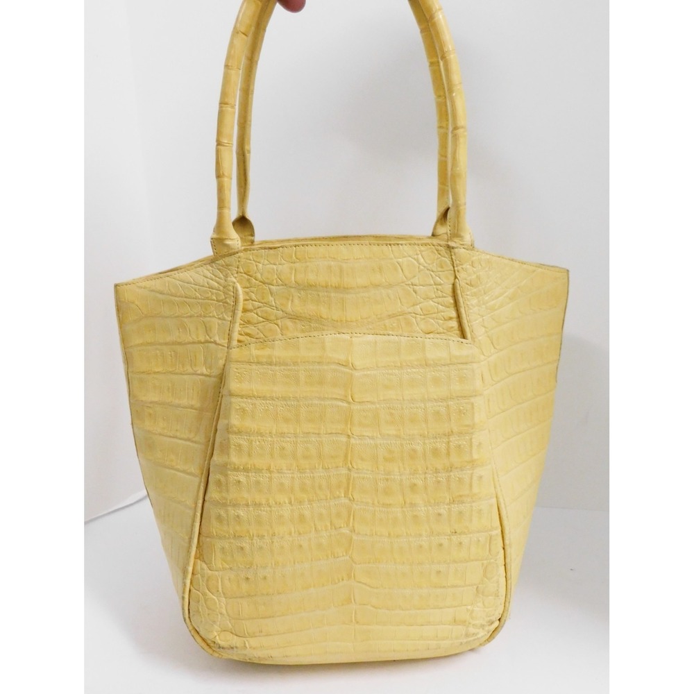 Nancy Gonzalez Yellow Genuine Crocodile Double Handle Tote Bag - Picture 3 of 12